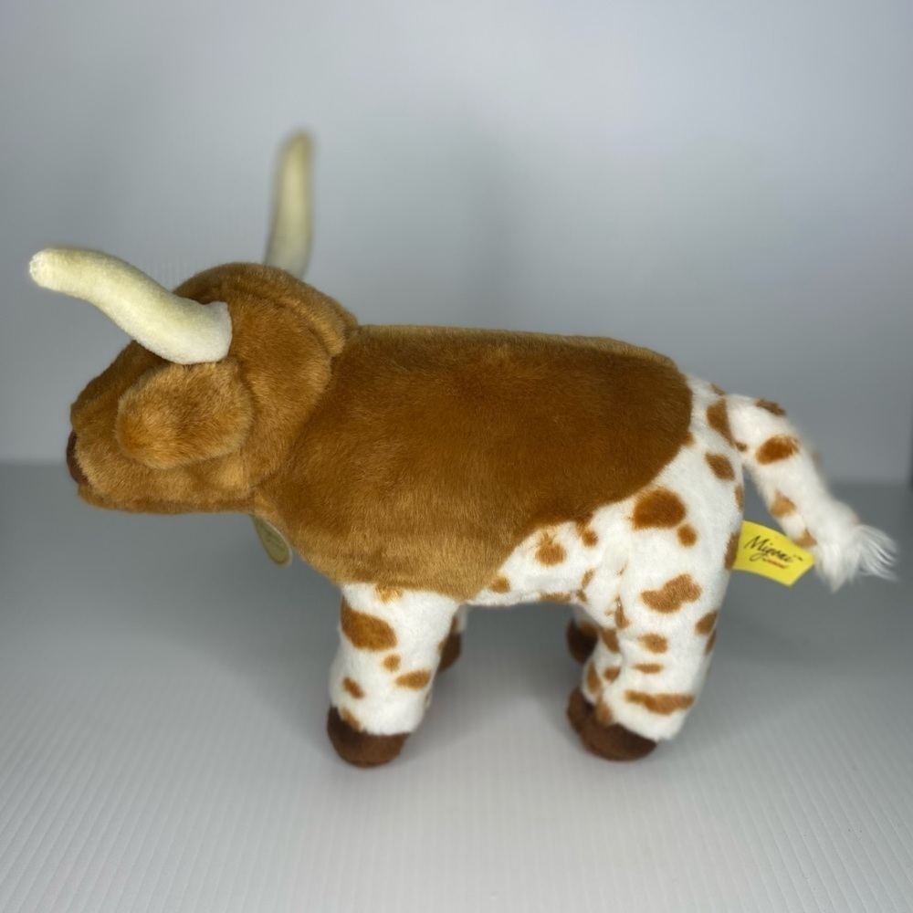 Realistic Plush 11” Cow Texas Longhorn Bull Steer Miyoni by Aurora 2019 - Picture 3 of 11